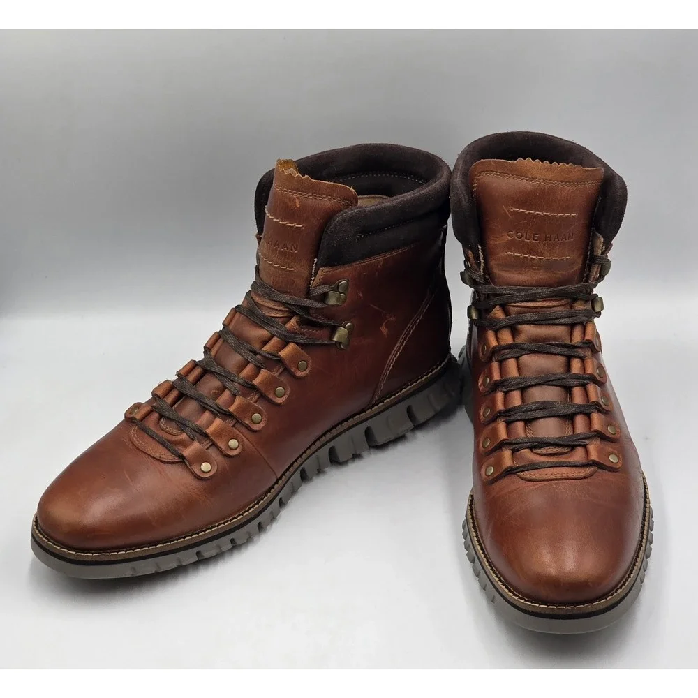 Cole Haan ZeroGrand Waterproof Hiker Boot British Tan Leather Mens 9M C30405